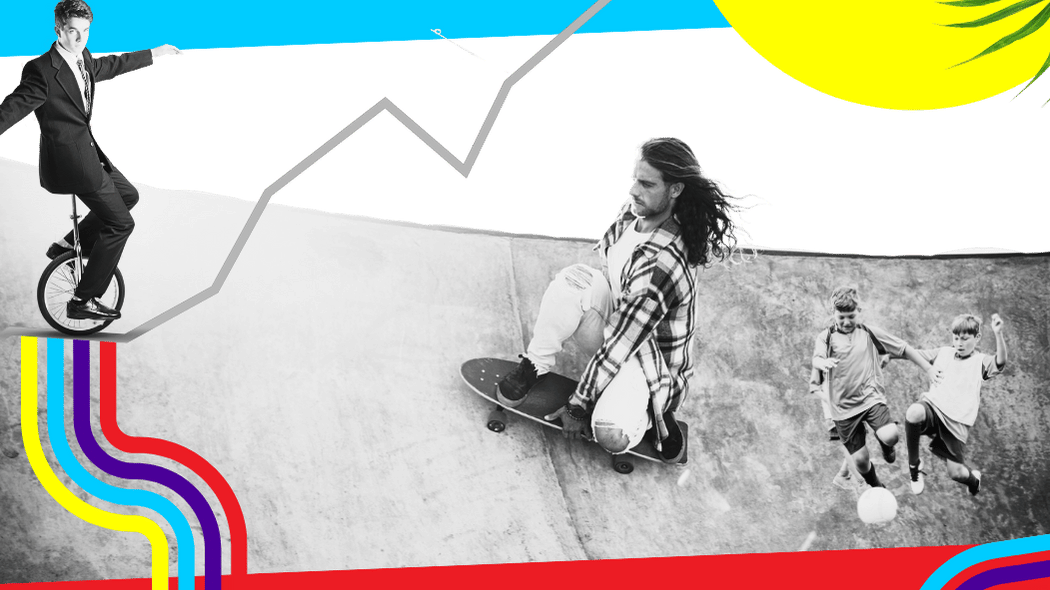 Challenge Arena Fussball, Surfskate, Einrad, Trampolin