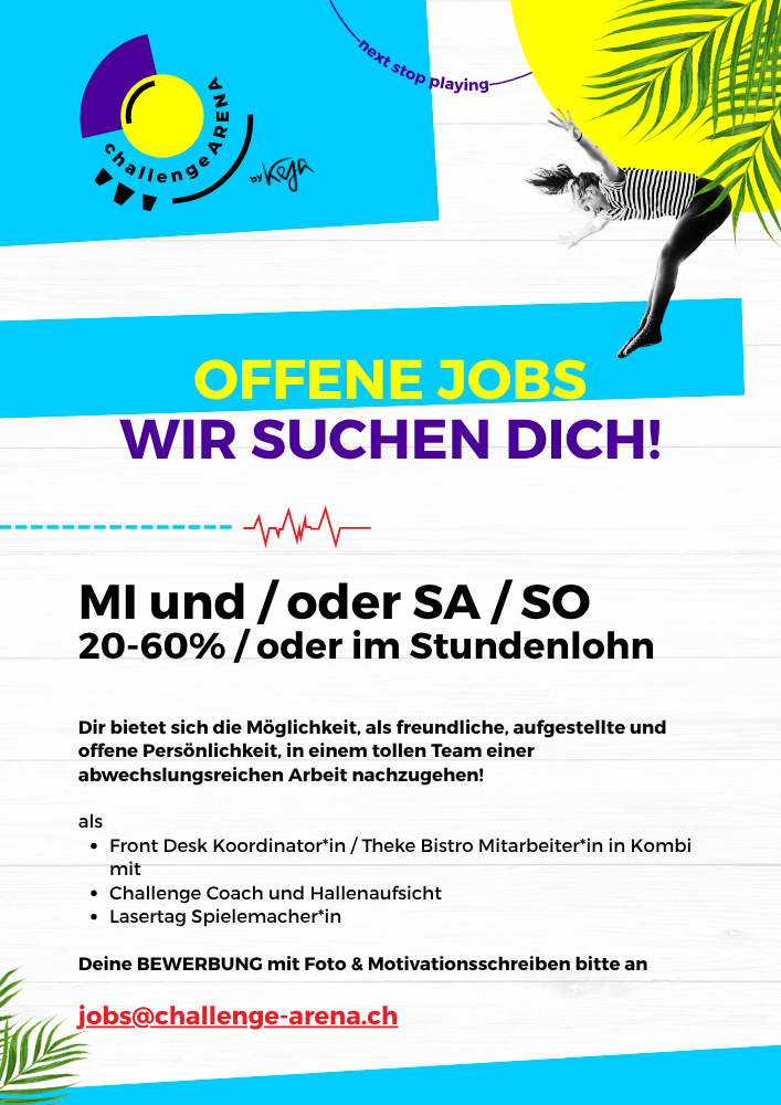 Jobs challenge ARENA Mitarbeiterin gesucht